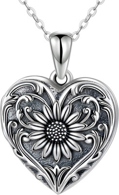Personalized Silver Locket Necklace That Holds Pictures Photo Keep Someone near 