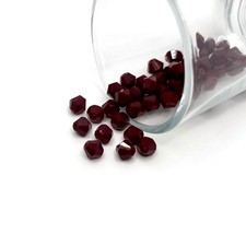 6x6mm Opaque Red Bicone Beads, Imitation Crystal, Grade AA - US Seller