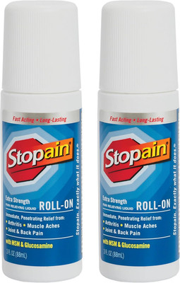 Pain Relief Roll on Gel 3Oz (2 Pack) USA Made, Max Strength Fast Acting with MSM