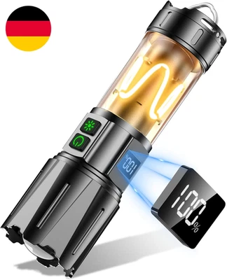 Relybo Taschenlampe Led Aufladbar, Led Taschenlampe Extrem Hell 1000000 Lumen, T