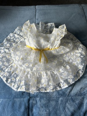 Blueberi Boulevard Baby 3/6 Mos Daisy Floral 3 Layers Yellow Bow Spring Dress