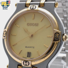 GUCCI 9000M Quartz Unisex Watch Silver/Gold Vintage [Exc+5]