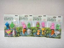 Animal Pencil Erasers for kids Desk Pets for Classroom NEW Sealed 4 packs/16 pcs