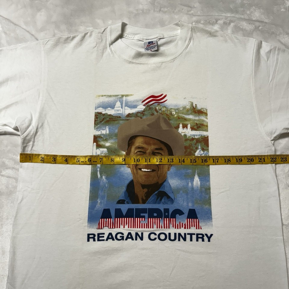 Vintage Reagan Country T Shirt Size Large President Ronald 84 Campaign