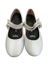 Honey Bunny Ivory little girls embellished shoes bows and pearls Size 3