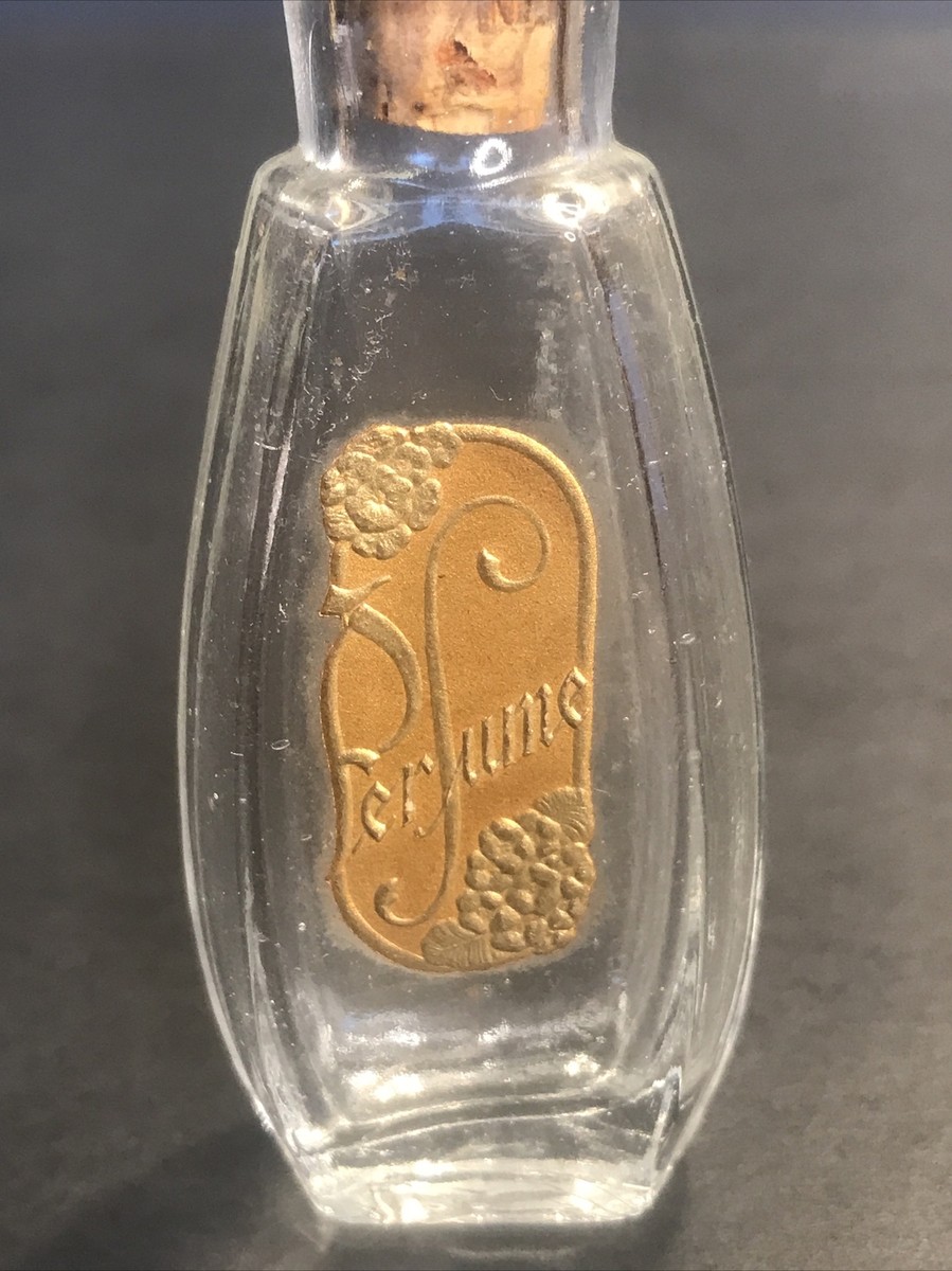 Antique Glass perfume bottle/Art Nouveau/Crown Stopper/Fleur De