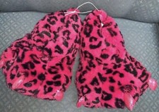 SLIPPERS PLUSH PINK SILLY CHEETAH SIZE 3-4 SOFT SUPER CUTE