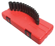 SUNEX TOOLS 1831 1/4 Drive 14 Piece Metric Deep Magnetic Impact Socket Set NEW