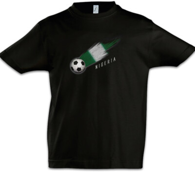 Nigeria Football Comet I Kinder Jungen T-Shirt Flagge Fahne Fußball Banner