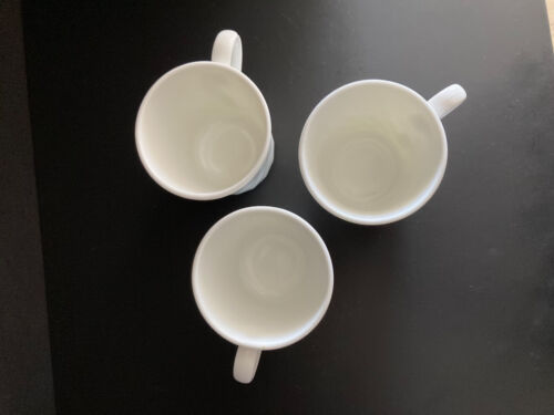 Corelle by Corning Enhancements 8oz Mugs White Swirl Set of 3 Vitrelle Glass EUC - Picture 10 of 14
