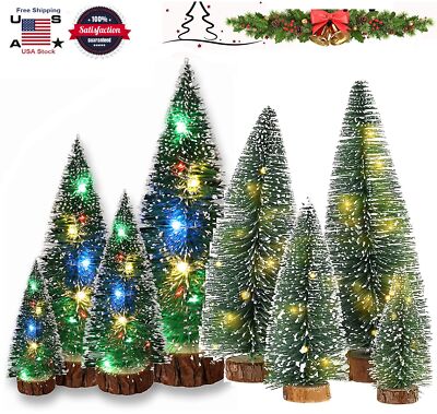 Tabletop Mini Christmas Tree With LED Lights Xmas Home Tabletop Decor Pine Tree