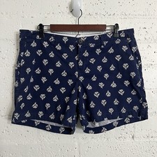Old Navy Womens Shorts 12 Blue Floral Chinos 100 Cotton AA18