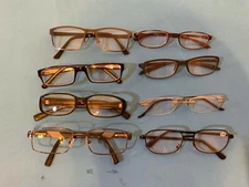 Lot of 8 Pcs Eyeglass Frames Various Brands, Colors and Strength