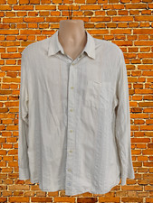 MENS TIMBERLAND XL WHITE WHITE STRIPED COTTON SMART CASUAL LONG SLEEVED SHIRT