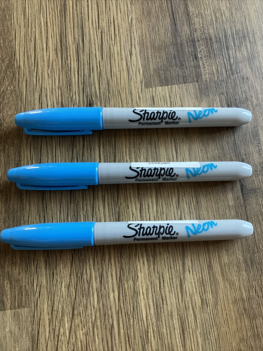 Sharpie Classic Fine Point Permanent, NEON BLUE Fine Bullet Tip
