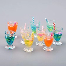4PC Dollhouse Miniature 1/6 Scale Toy Orange Juice Water Drink Cup Set