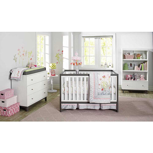 Just Born Botanica 3-Piece Crib Bedding Set Patterns include Songbirds Butterfly