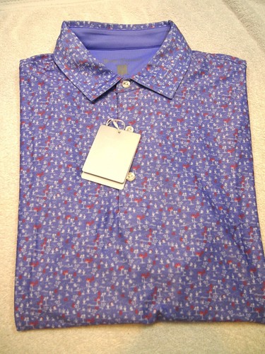 Polo Camisa de Golf Hickey Freeman Performance Tela Desierto Estampado Floral Nueva con Etiquetas M $94 - Imagen 5 de 11