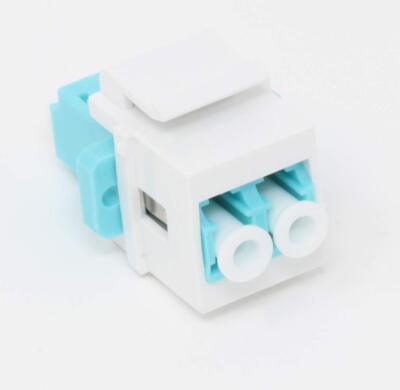 RiteAV Fiber Optic Keystone Coupler Jack LC Duplex Multimode 10GB White