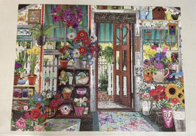絵画 flk046245 FLOWER SHOP Puzzle Ceaco 300 pc Complete Tracy Flickinger Art