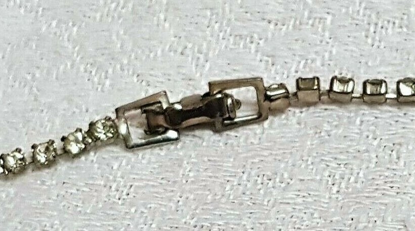 Collier Sautoir Vintage Très Long (264 Cm) - Cristal Et Métal Argenté - Ancien - Modèle F8