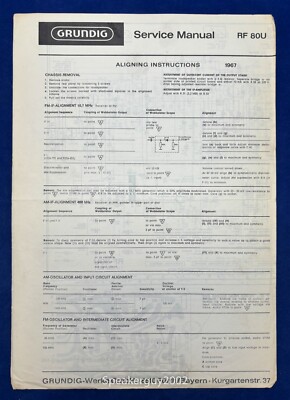 Original Grundig Service Manual - RF 80U