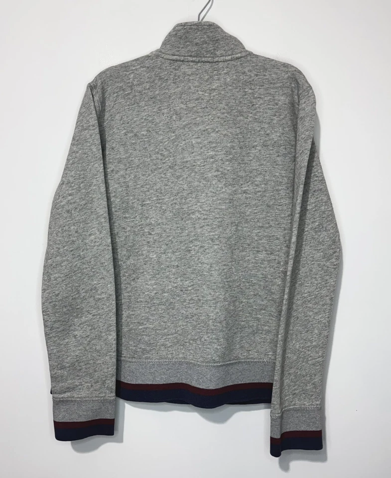 Pullover Crewcuts Niños 12 Algodón Gris Manga Larga 1/4 Cremallera Cuello Alto Bolsillos Foto 2 de 4
