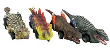 Dinosaur Toy Cars Dino Head Trucks Pull Back  Go X 4 TRex Vehicles Jurassic GUC