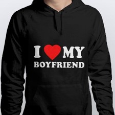 I Love My Boyfriend New Printed Black Hoodie All Sizes S,M,L,XL,XXL