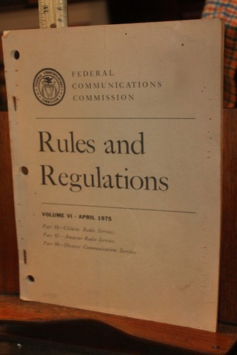 Vintage 1975 Federal Communications Commission Rules And Regulations EBay