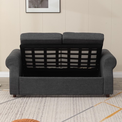 2 / 3 Seater Sofa with Storage Solution Linen Fabric Couch Love Seat Settee - Picture 61 of 74