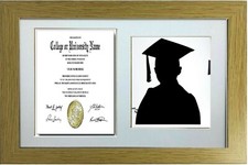 Graduation Double Photo Frame for 1 A4 Certificate and 8X10'' Photograph 