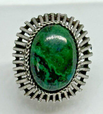 Vintage Eilat Ring Israel Sterling Silver Adjustable Braid Dome Fan Yemeni