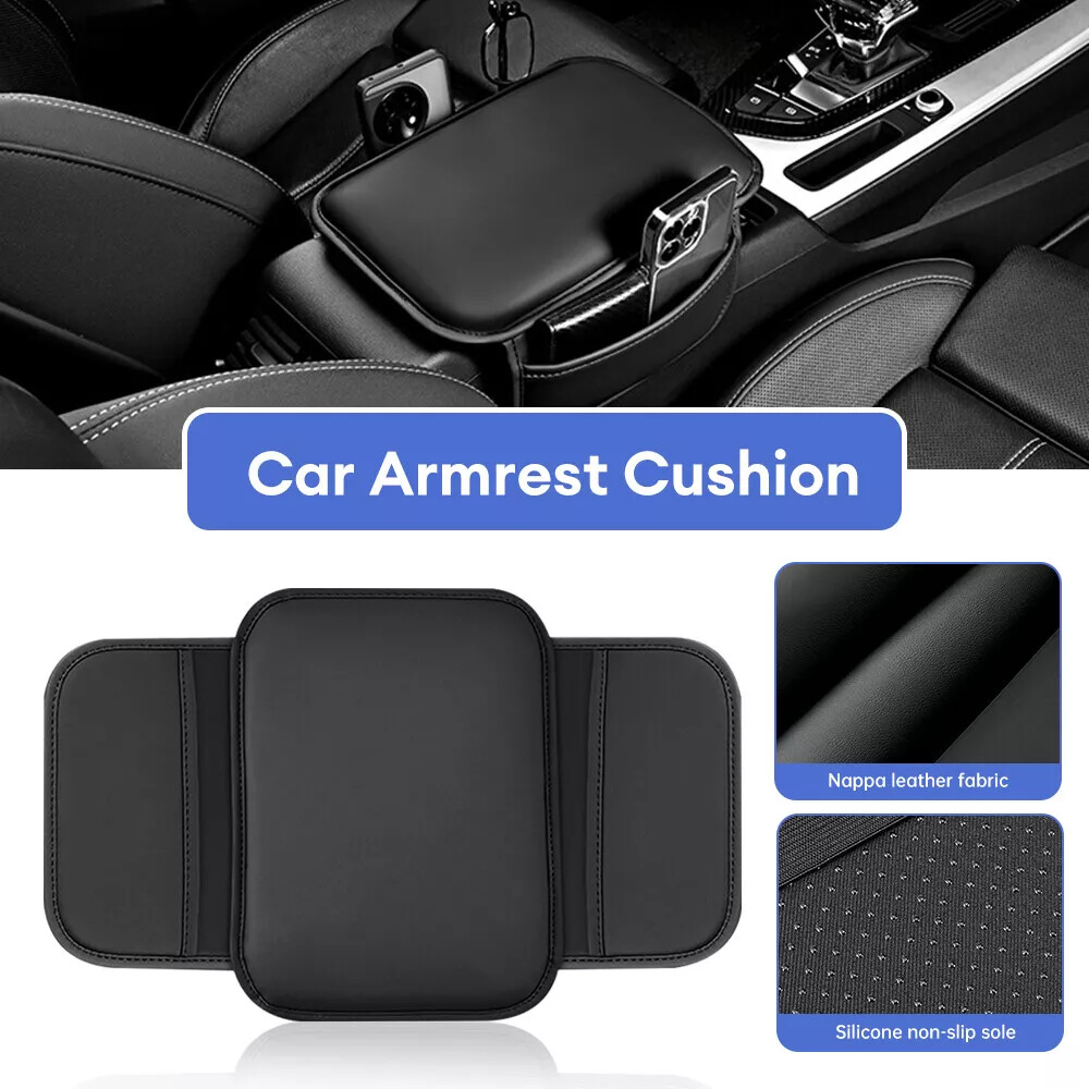 Leather Seat Armrest Cushion Protector Storage Pad For Car Interior Accessories