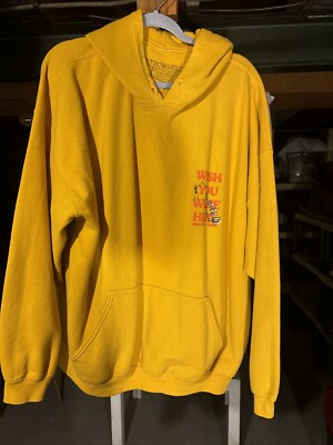 2018 TRAVIS SCOTT ASTROWORLD FESTIVAL WISH YOU WERE HERE YELLOW HOODIE