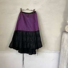 Vintage Soft Silk Skirt Chantilly Lace Black and Purple Clothing French Clothes