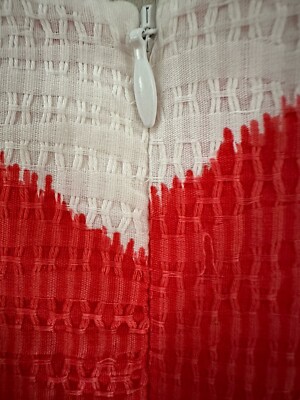 strapless open back dress Ulla Johnson // Pink & Red Chevron Two Way Dress – VSP Consignment main image 0