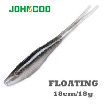 JOHNCOO 3pcs Floating Drop Shotting Soft Bait Fishing Lure 180mm V-shape Split T