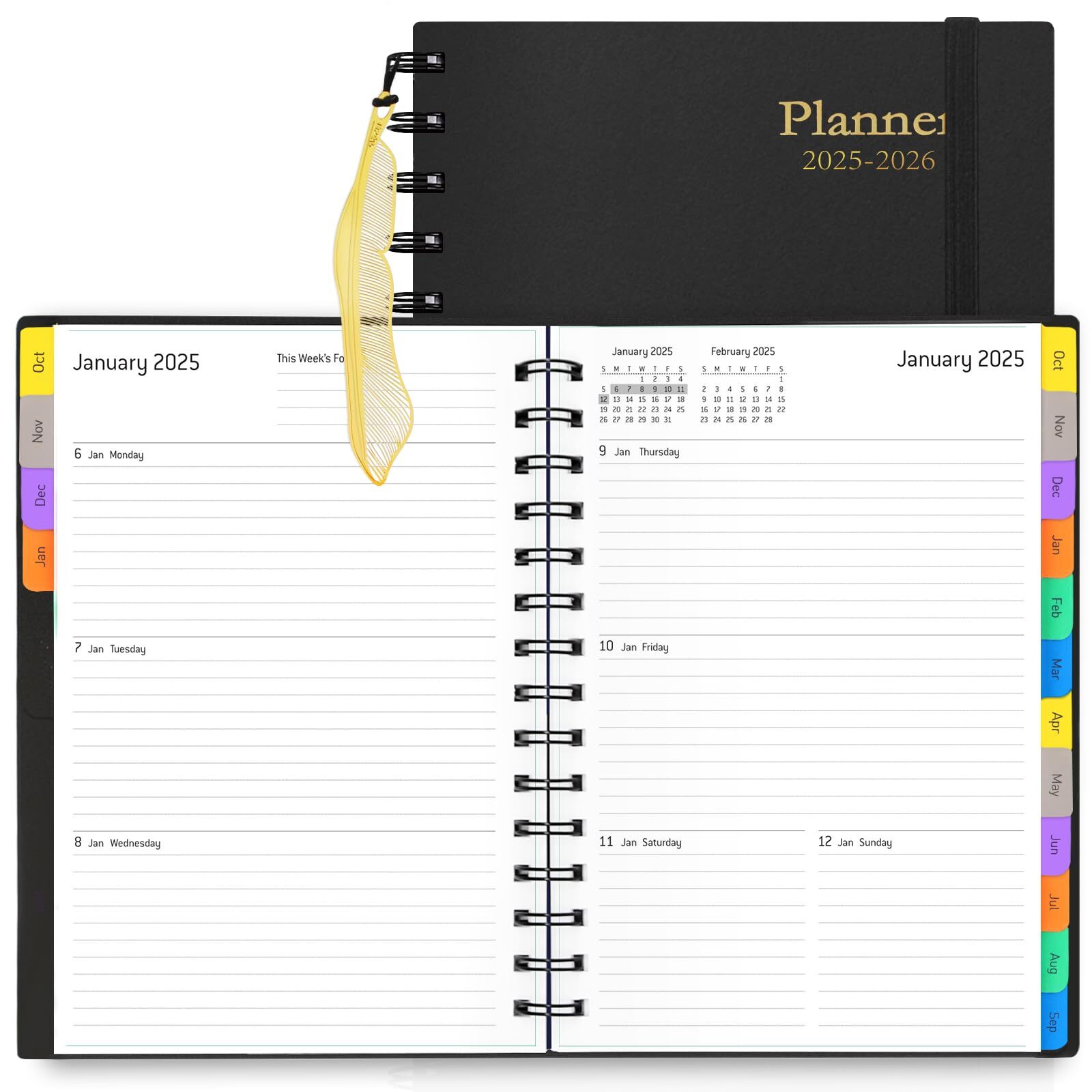 Daily Planner 2025-2026 - 18 Month Planner with Tabs, Calendar Yearly Monthly...