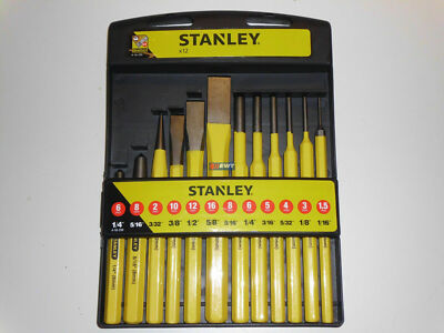 Stanley Werkzeug-Set Körner Meißel Splinttreiber Durchschläger 12teilig 4-18-299