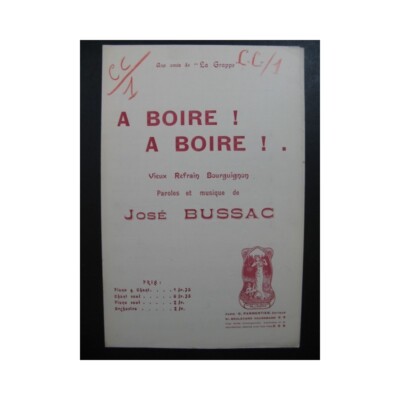 Zum Trinken José Bussac Chanson