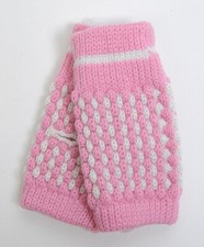 Women's Fall Winter Knit Fingerless Gloves With Thumbhole Pink  White New