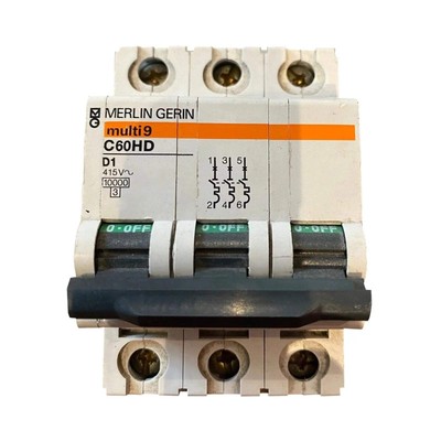 Merlin Gerin Multi 9 Circuit Breaker 3P 480V 16A C60HD D1 25729