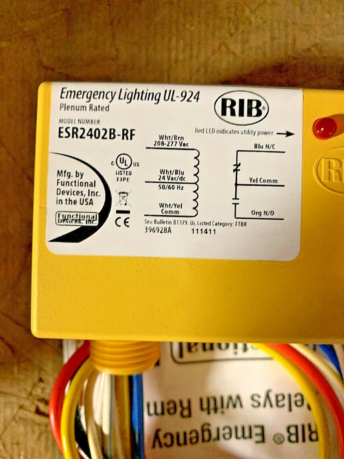 RIB Emergency Lighting UL924 ESR2402BRF eBay