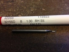 .03937" 1mm 2 FLUTE SINGLE END CARBIDE BALL END MILL