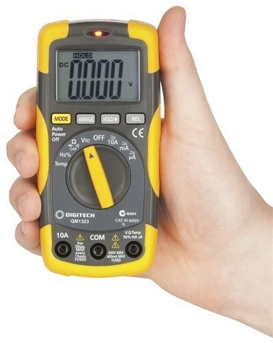 Digitech Cat III 600V Multimeter with Temperature K-type probe Woven Nylon Pouch - Picture 3 of 3