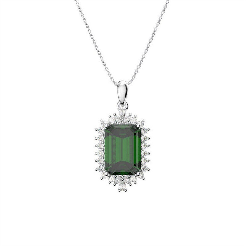 Gorgeous Jewelry Cubic Zircon Anniversary Party 925 Silver Necklace