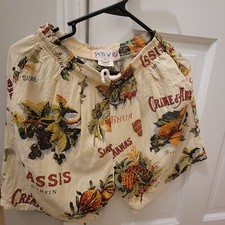 Vintage Jams World Hawaii Shorts Womens Small 100 Rayon French Fruits