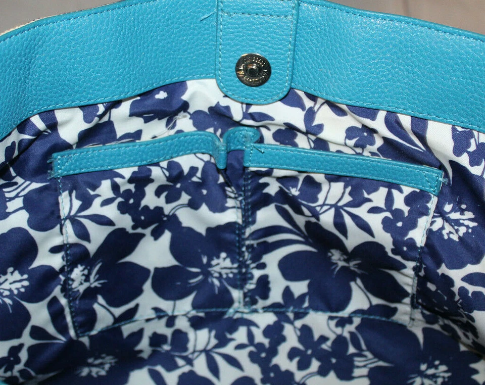 Nine West Bolso de Playa Azul Rayas Bolso de Mano Bolso de Hombro Cuerda de Yute Forrado con Mango Foto 4 de 4