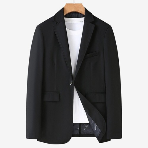 Mens One Button Blazer Suit Jacket Casual Business Formal Coat Regular Fit Solid